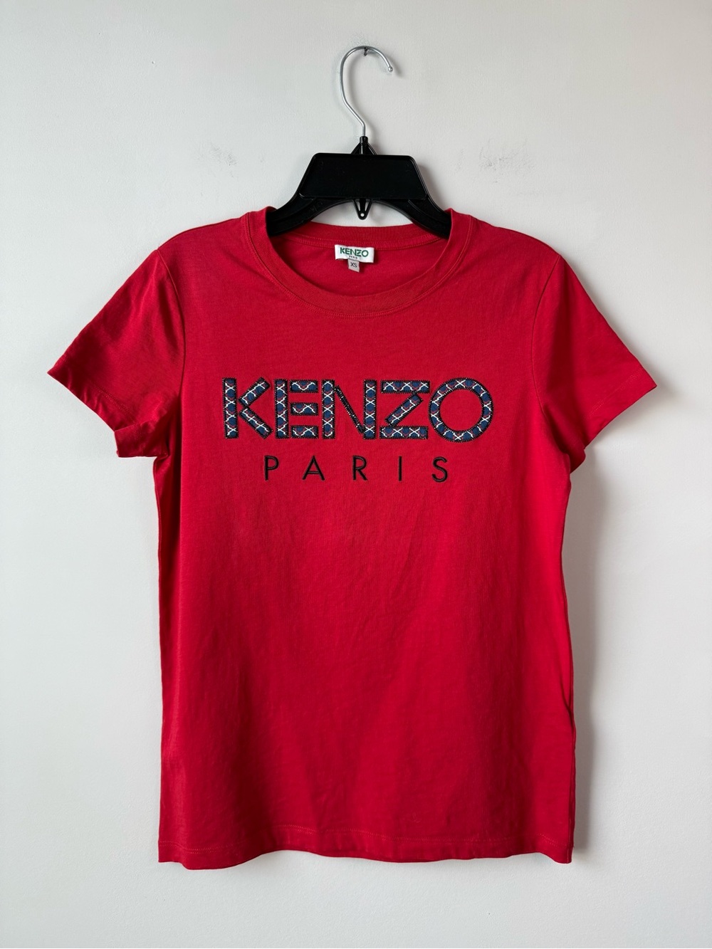 Kenzo Embroidered Logo Short Sleeve T-Shirt Red XS